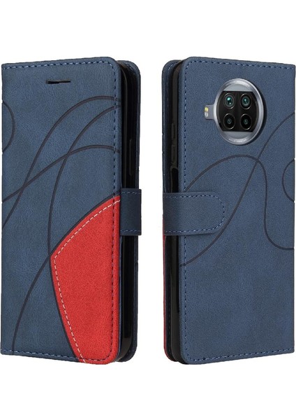 Xiaomi 10T Lite Için Kılıf Pu ile Iki Renkli Dikiş Kickstand Koruyucu (Yurt Dışından)