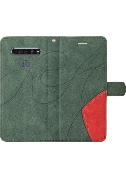 Mays Home1 Lg K61 Kickstand Koruyucu Pu Deri Flip Folio Kılıf Için Iki Renkli (Yurt Dışından)