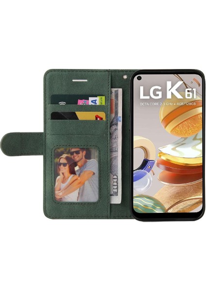 Mays Home1 Lg K61 Kickstand Koruyucu Pu Deri Flip Folio Kılıf Için Iki Renkli (Yurt Dışından)