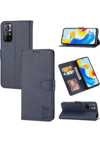 Cüzdan Kılıf Için Xiaomi Redmi Not 11E Pro Manyetik Kapatma Kickstand Kart (Yurt Dışından)