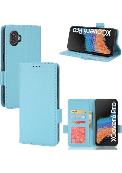 Samsung Galaxy Xcover6 Pro Pu Deri Manyetik Kart Yuvaları Tutucu (Yurt Dışından)