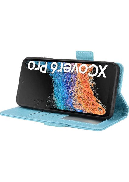 Samsung Galaxy Xcover6 Pro Pu Deri Manyetik Kart Yuvaları Tutucu (Yurt Dışından)
