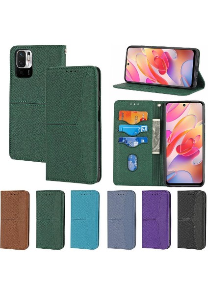 Xiaomi Redmi Için Not 10 4g El Cüzdan Pu Deri Kapak Kredi Kartı (Yurt Dışından)