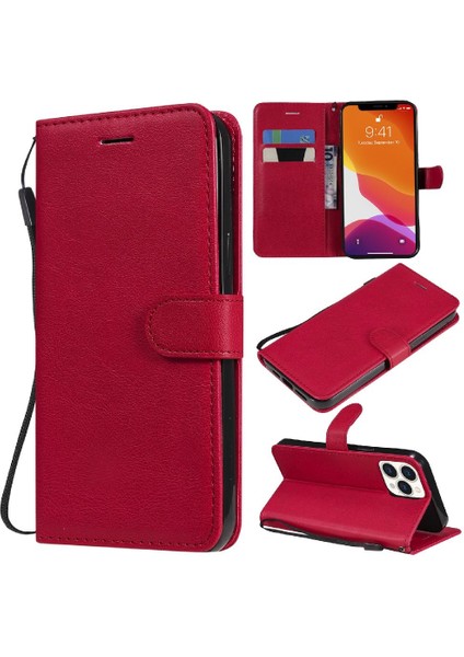 Iphone 13 Için Flip Case Pro Max Iş Cüzdan Telefon Kılıfı Klasik Katı (Yurt Dışından)