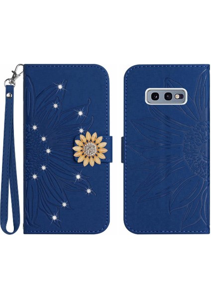 Samsung Galaxy S10E Telefon Kılıfı Için Kılıf Pu Deri Kapak Çevirin Darbeye (Yurt Dışından)