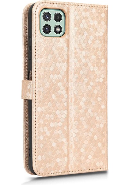 Samsung Galaxy A22 5g Için Kılıf Deri Cüzdan Kapak Geometrik Desen (Yurt Dışından) modelleri