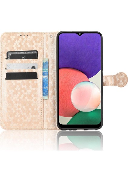 Samsung Galaxy A22 5g Için Kılıf Deri Cüzdan Kapak Geometrik Desen (Yurt Dışından) fırsatları