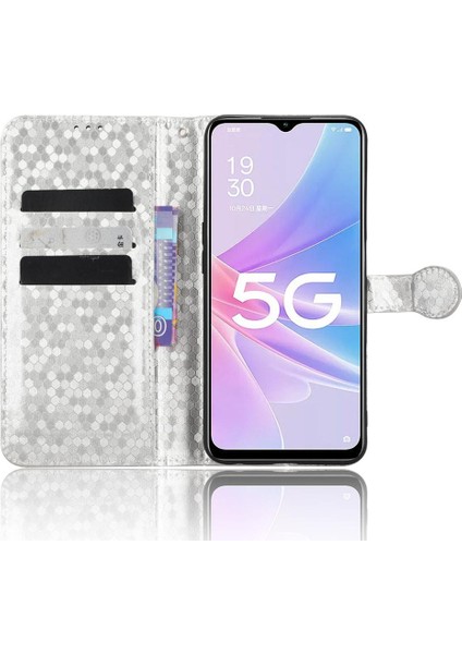 Oppo Case 5g Manyetik Toka Geometrik Desen Deri Cüzdan Kapağı Için Kılıf (Yurt Dışından)