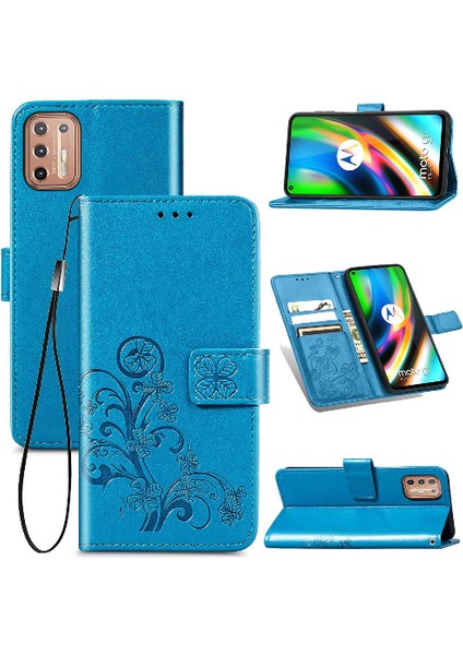 Motorola Moto G9 Artı Dört Yapraklı Yonca Flip Kapak Kılıf (Yurt Dışından)