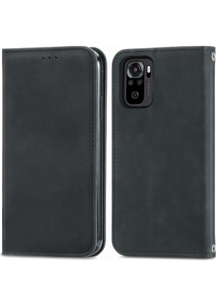 Redmi Not 10 Için Kılıf 4g Darbeye Deri Kılıf Basit Iş Cüzdan (Yurt Dışından)