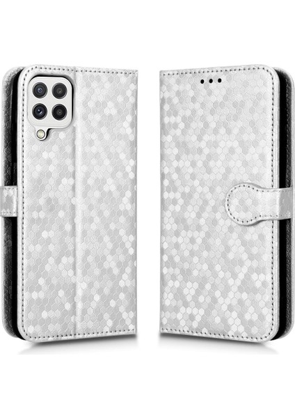 Samsung Galaxy A22 4g Için Kılıf Deri Cüzdan Kapak Geometrik Desen (Yurt Dışından)