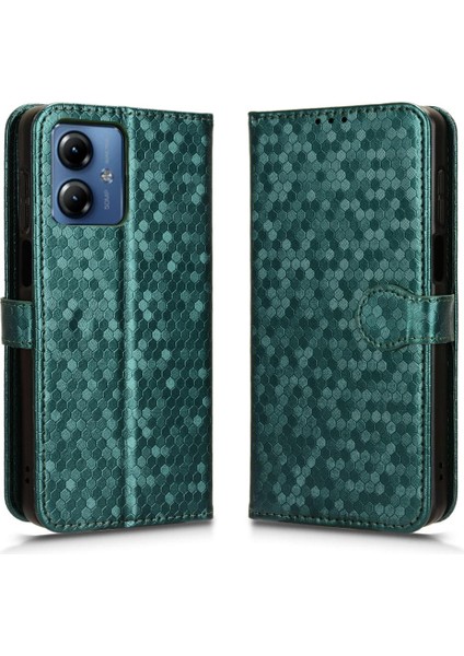 Motorola Moto G14 4g Geometrik Desen Manyetik Toka Deri Kılıf (Yurt Dışından)