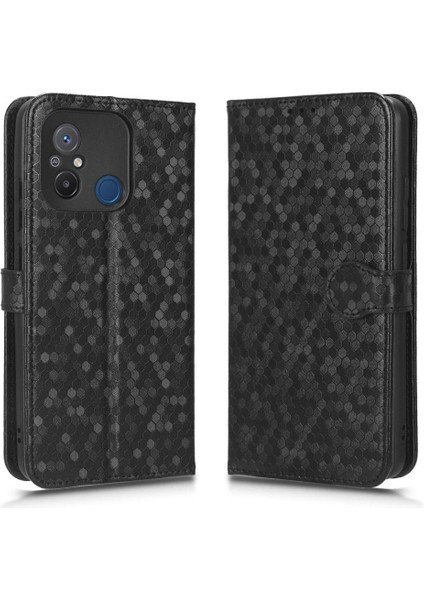 Xiaomi Redmi Için 11A 4g Geometrik Desen Manyetik Toka Deri (Yurt Dışından)