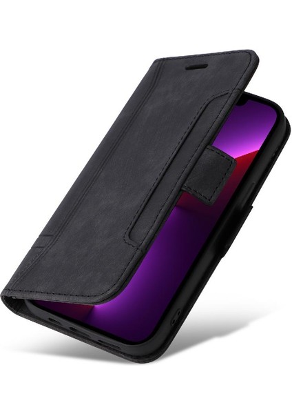 Iphone 13 Için Kılıf Pro Max Tpu Deri Manyetik Kart Yuvaları Cüzdan Flip (Yurt Dışından)
