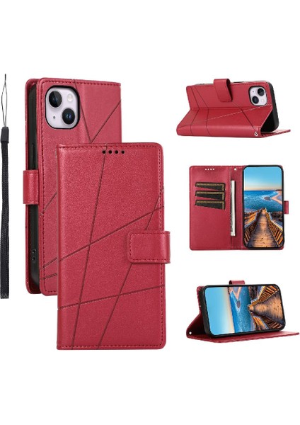 Iphone 14 Için Flip Case Artı Kickstand Şok Emici Üç Kart Yuvaları (Yurt Dışından)