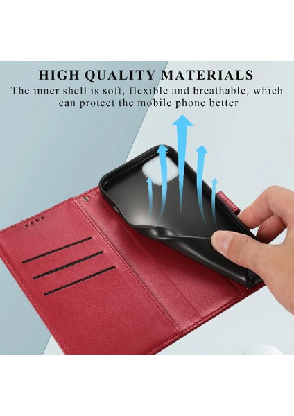 Iphone 14 Için Flip Case Artı Kickstand Şok Emici Üç Kart Yuvaları (Yurt Dışından)