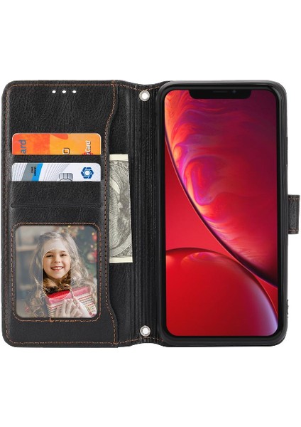 Iphone Xr Kart Tutucu Kickstand Manyetik Kapatma Anti Pu Için Flip Case (Yurt Dışından)