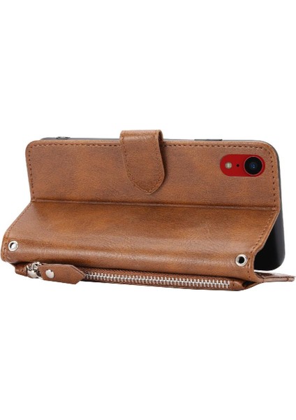 Iphone Xr Kart Tutucu Kickstand Manyetik Kapatma Anti Pu Için Flip Case (Yurt Dışından)