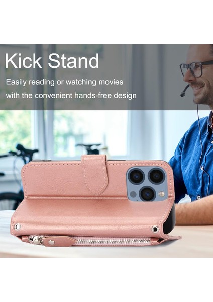 Iphone 14 Için Flip Case Artı Kart Tutucu Pu Deri Kickstand Anti (Yurt Dışından)