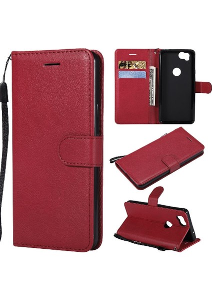 Kart Yuvası Klasik Düz Renk Yüksek Telefon ile Google Piksel 2 Için Flip Case (Yurt Dışından)