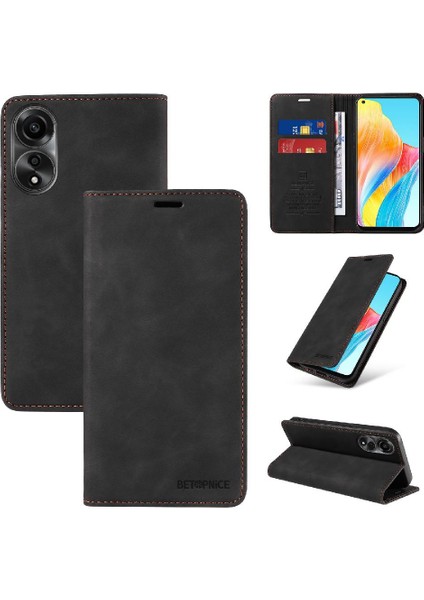 Oppo A78 4g Için Kılıf Folio Cüzdan Manyetik Koruyucu Pu Deri (Yurt Dışından)