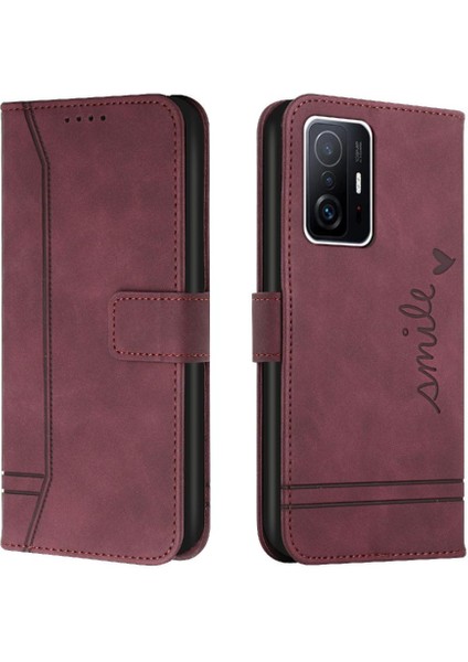 Telefon Kılıfı Için Xiaomi 11T/11T Pro Flip Folio Cüzdan Pu Deri Manyetik (Yurt Dışından)
