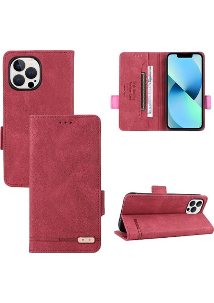 Iphone 14 Için Kılıf Pro Koruyucu Kapak Deri Kart ile Folio Flip Case (Yurt Dışından)