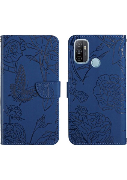 Oppo A53 4g Çiçekler ve Bilek Kayışı Darbeye Dayanıklı Kelebekler Için Kılıf (Yurt Dışından)