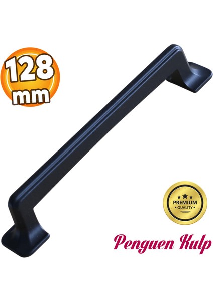 Penguen Siyah Metal 128 Mm-12.8 cm Mobilya Çekmece Mutfak Dolabı Dolap Kapak Kulpları Kulbu Kulpu