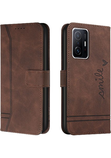 Telefon Kılıfı Için Xiaomi 11T/11T Pro Flip Folio Cüzdan Pu Deri Manyetik (Yurt Dışından)