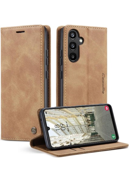 Samsung Galaxy A34 5g Için Flip Case Vintage Pu Deri Cüzdan Kılıf Kartı (Yurt Dışından)