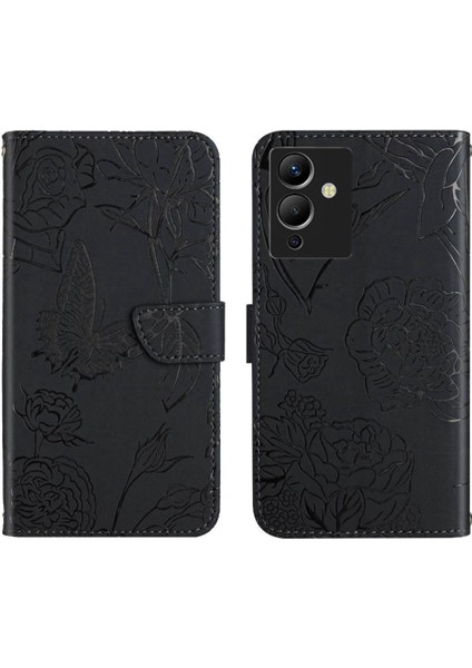 Infinix Not 12 G96 Için Kılıf Bilek Kayışı ile Pu Deri Kapak Çevirin ve (Yurt Dışından)