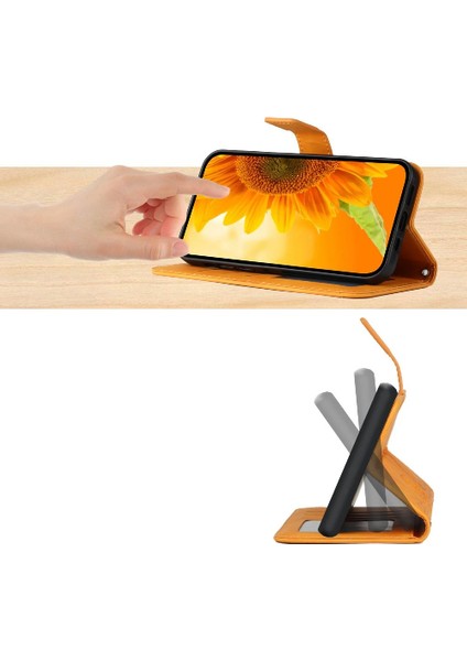 Iphone 14 Için Kılıf Pro Max Kısa Kayış Lüks Pu Deri Kart Yuvaları ile (Yurt Dışından)