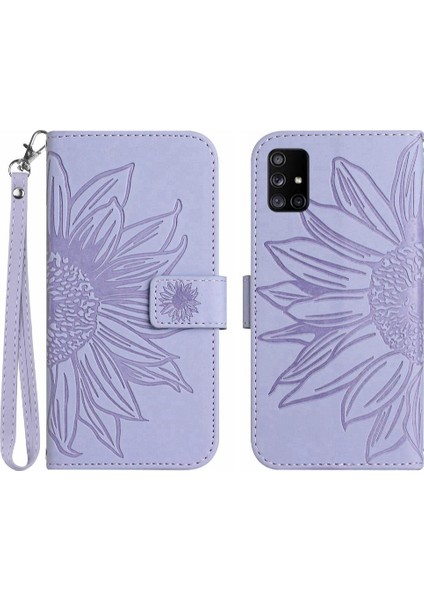 Kart Yuvaları Tutucu ile Samsung Galaxy A71 4g Için Kılıf Kısa Kayış Flip Pu (Yurt Dışından)