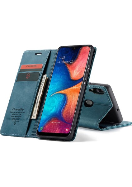 Samsung Galaxy A20 Için Flip CASE/A30/M10S Flip Folio Kitap Vintage Pu Kılıf (Yurt Dışından)