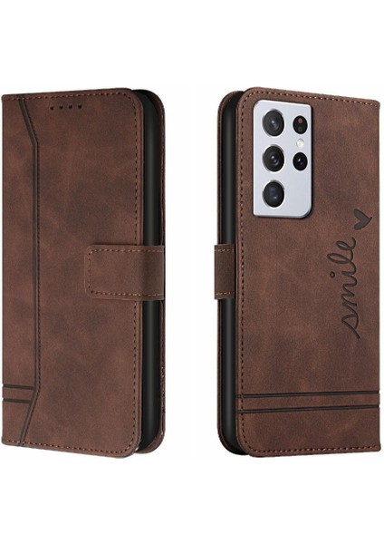 Samsung Galaxy S21 Ultra Pu Deri Flip Folio Cüzdan El Için Telefon Kılıfı (Yurt Dışından) indirimleri