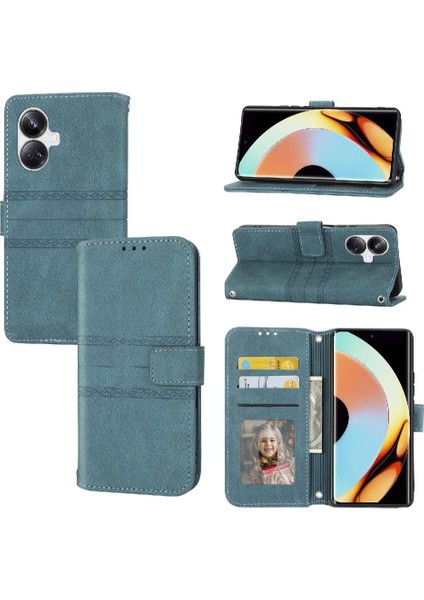 Realme 10 Pro Artı Cüzdan Durumda Pu Deri Kickstand Için Flip Case (Yurt Dışından)