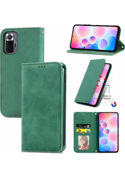 Redmi Not 10 Pro Cüzdan Için Kılıf Basit Iş Kapak Çevirin Darbeye (Yurt Dışından)