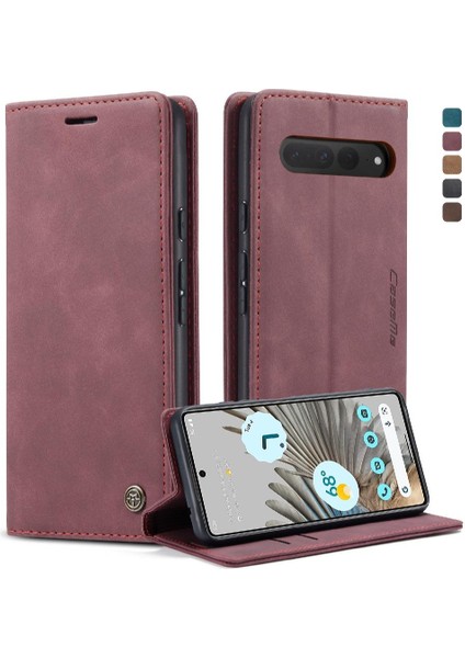 Google Piksel 7 Pro Için Flip Case Vintage Pu Deri Cüzdan Kılıf Kart Yuvası (Yurt Dışından)
