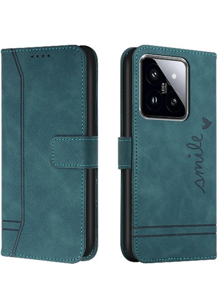 Telefon Kılıfı Için Xiaomi 14 Pro Pu Deri Manyetik Kapatma Kart Yuvaları Kapak (Yurt Dışından)