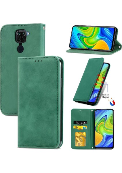 Redmi Not 9 Için Kılıf Kapak Kapak Basit Iş Darbeye Deri Kılıf (Yurt Dışından)