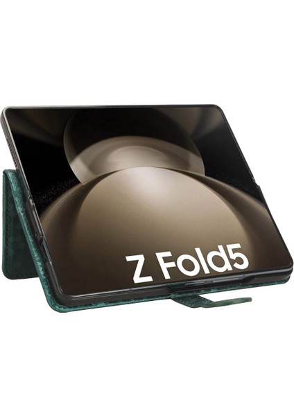 Samsung Galaxy Z Için Kılıf Fold 5 Geometrik Desen Deri Cüzdan Kapak (Yurt Dışından)