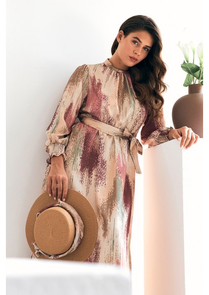 Olivia Desenli Elbise - Gül Kurusu fiyatları