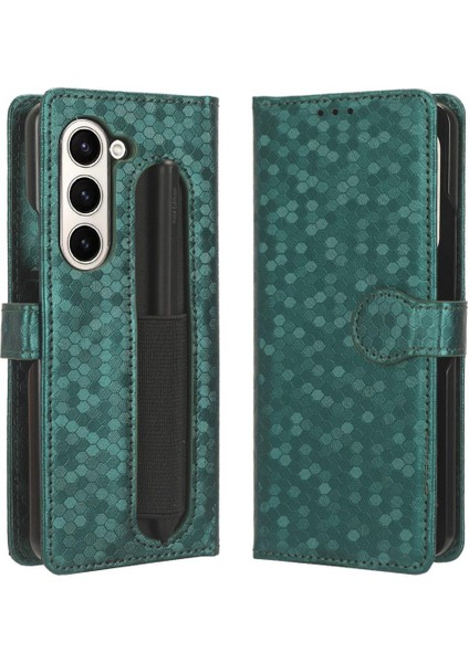 Samsung Galaxy Z Için Kılıf Fold 5 Geometrik Desen Deri Cüzdan Kapak (Yurt Dışından)