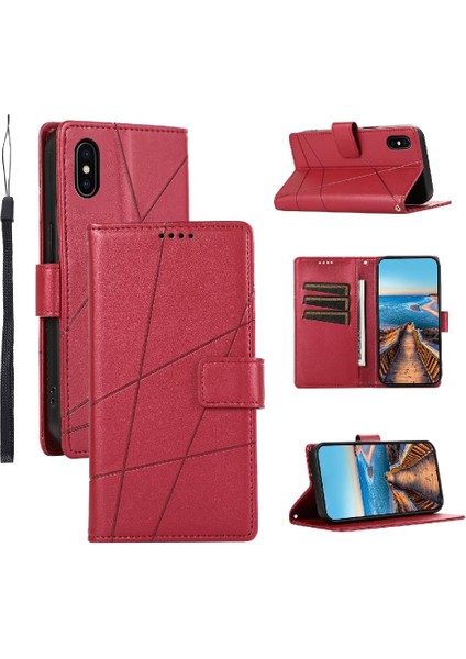Iphone x Için Flip Case/xs Üç Kart Yuvaları Şok Emici Kickstand (Yurt Dışından)