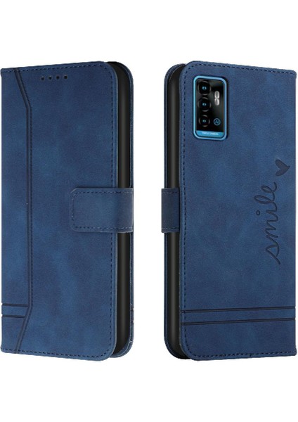 Zte Blade A71 Flip Folio Cüzdan Kart Yuvaları Için Telefon Kılıfı Kapak El Kayışı (Yurt Dışından)