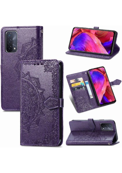 Oppo A54 5g Darbeye Deri Kılıf Için Kılıf Basit Iş Çevirme Kapağı (Yurt Dışından)