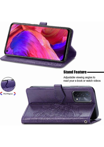 Oppo A54 5g Darbeye Deri Kılıf Için Kılıf Basit Iş Çevirme Kapağı (Yurt Dışından)