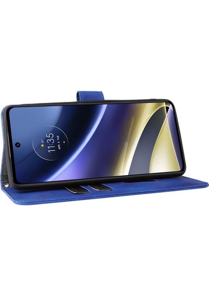 Motorola Moto G51 Deri Folio Flip Case Kart Ekleme Tam Için Kılıf (Yurt Dışından)