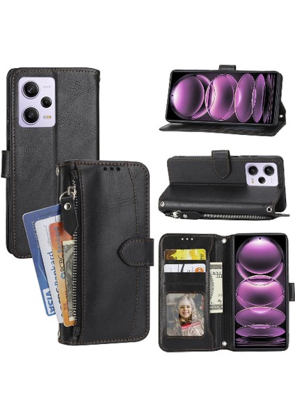 Xiaomi Redmi Not 12 Için Flip Case 5g Kart Tutucu Pu Deri Kayış (Yurt Dışından)